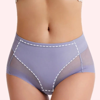 Seamless High Waist Panties for Women - Tummy Control Briefs, Butt Lifter Shapewear in Ice Silk, Invisible Underwear for Smooth Lines