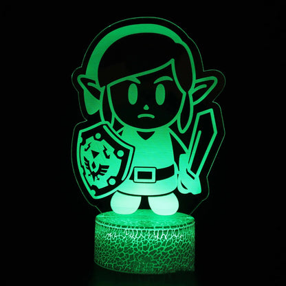 Zelda 3D Night Light Lamp – Link Breath of the Wild Anime Figure for Kids Gift