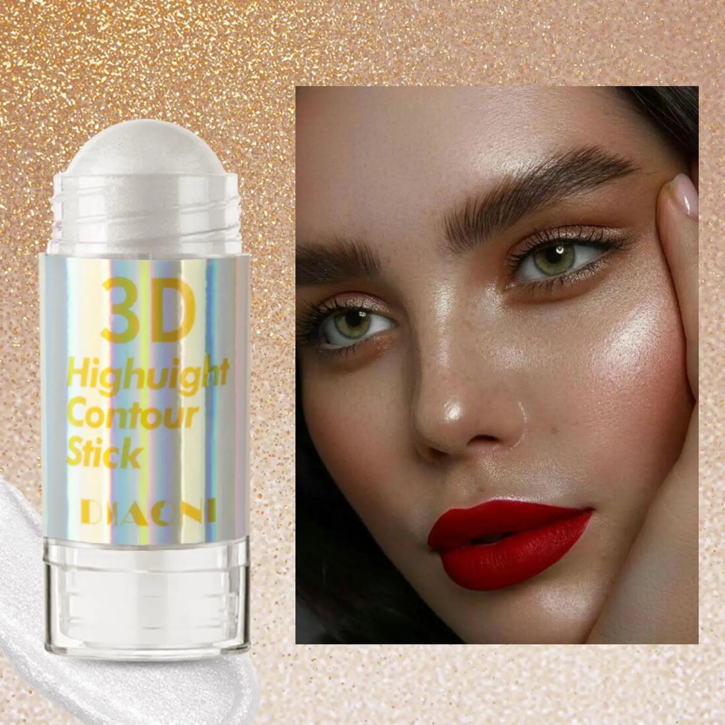 6-Color 3D Highlighter Stick – Face Brightening, Contour, Bronzer & Shimmer Concealer Cream