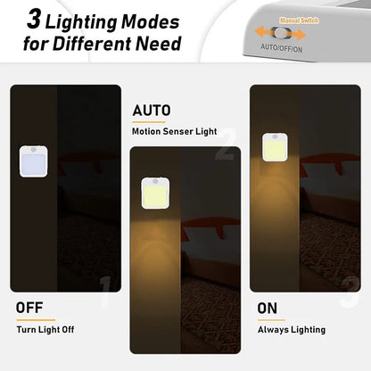 Night Light with Motion Sensor & LED | EU Plug Wireless Lamp | Children's Bedside Table Light | Bedroom Night Lamp