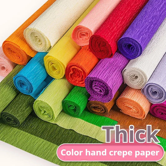 20 Colors 250x50cm Handmade Crepe Paper Roll – DIY Origami, Craft Flowers & Gift Wrapping Decoration