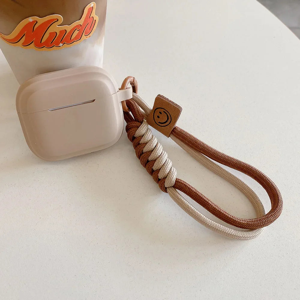 Caramel Soft Silicone Earphone Case with Bracelet — Fall Prevention Cover for AirPods 2, 3, Pro 2 Bluetooth Charging Box
