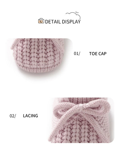 Newborn Baby Shoes — Knitted First Boots for Boys & Girls, Solid Toddler Bed Footwear 0-18M