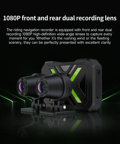 JIUYIN Dual Motorcycle Action Camera – 1080P Front & Rear DVR, Waterproof Dash Cam with WiFi