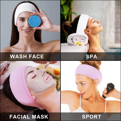 Adjustable Wide Headband for Women - Perfect for Yoga, Spa, Bath, Shower, Makeup, and Face Wash - Stylish Ladies' Cosmetic Accessory