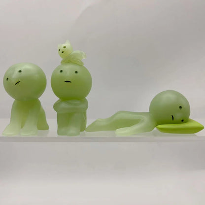 Sonny Angel Smiski Work Series – Mystery Noctilucent Green Doll, Cartoon Action Figures, Desktop Blind Box Model, Gift Toy
