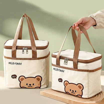 WORTHBUY Cute Thermal Lunch Bag – Large Capacity Insulated, Waterproof & Portable Picnic Cooler for Students