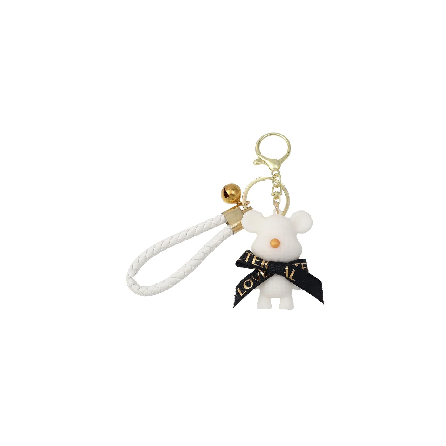 Cute Bear & Rabbit Keychain - Resin Bow Bell Bag Pendant & Car Key Ring Gift for Girls