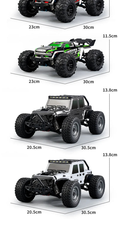 16103 Fast RC Cars – 50km/h 1/16 Off-Road 4WD Monster Truck with LED Headlights, 2.4G Waterproof Remote Control for Adults & Kids