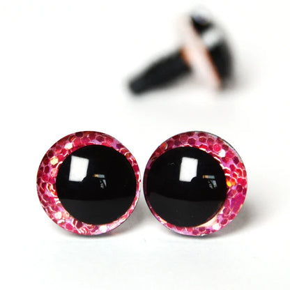 20pcs 3D Cartoon Glitter Doll Safety Eyes – Strange Eyes with Hard Washer, 16mm-30mm for Toys