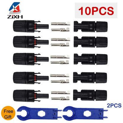 DC Solar Connector Kit 1000V 30A – IP67 Waterproof PV/MC Cable Connectors (5–200 Pcs, 2.5/4/6mm²)