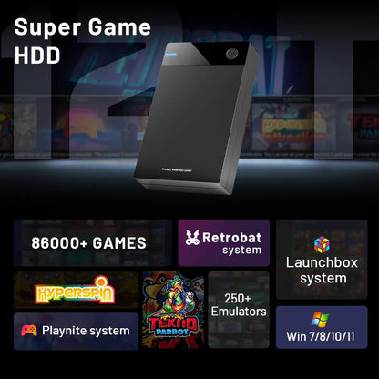 12TB Gaming HDD with 86,000+ Retro Games for PS3/PS2/PS/Wii/WiiU – Hyperspin, Launchbox, Retrobat, Playnite