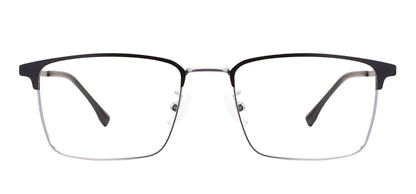 Comfortable Rectangular Men’s Business Glasses – Full Rim Browline Metal Frame for Optical Prescription Lenses