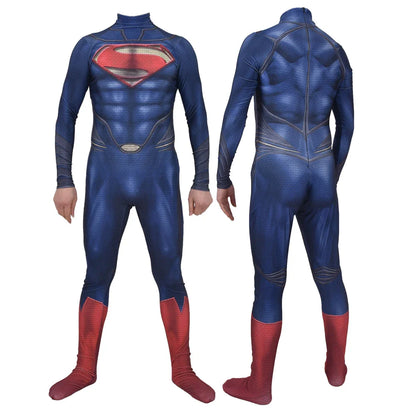 Adults The Man of Steel Cosplay Costume – Superhero Zentai Bodysuit Jumpsuit for Halloween and Party