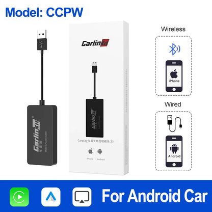 CarlinKit Wireless CarPlay & Android Auto USB Adapter – Wireless Dongle for Car Multimedia, MirrorLink, Waze & Spotify
