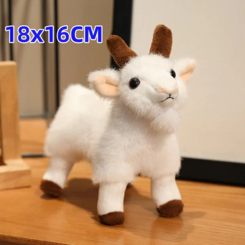 30/40cm Ranch Animal Plush Toy — Soft Lifelike Black & White Goat Simulation Doll, Cute Mountain Animal for Kids, Halloween Gift