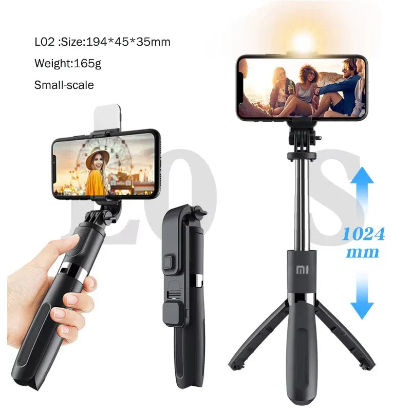 Xiaomi Tripod Selfie Stick – Bluetooth Mobile Tripod Stand with Remote Control, Ring Light & Telescopic Rod