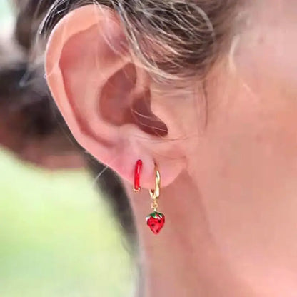 925 Sterling Silver Earrings for Women – Cute Starfish & Shrimp Pendant, Red Chili & Star Enamel Gold Fashion Jewelry