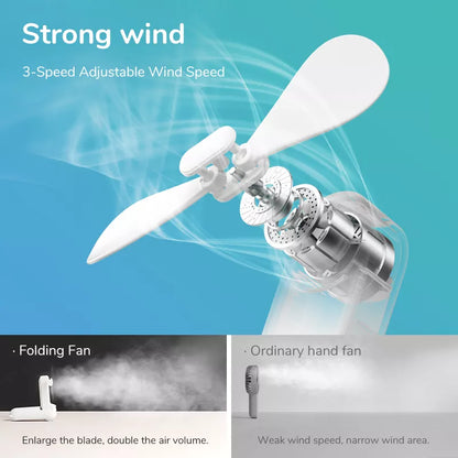 JISULIFE Portable Fan - Mini Handheld USB Fan with 4500mAh Rechargeable Battery - Hand Held Pocket Fan with Power Bank & Flashlight