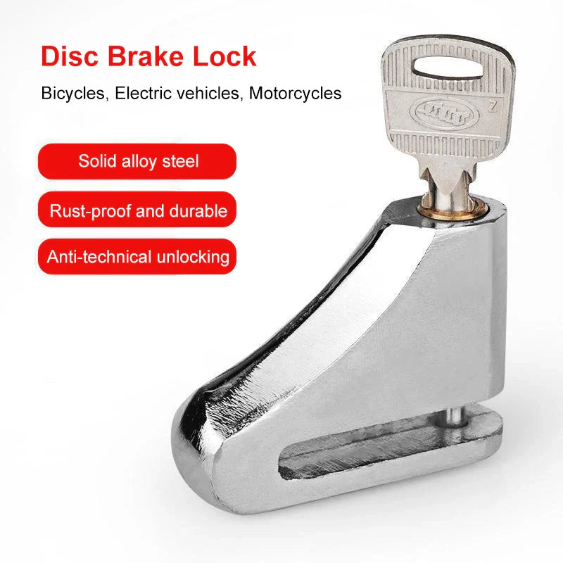 Motorcycle Waterproof Disc Brake Lock — Anti-Theft Wheel Padlock with Keys for Motorcycles, Scooters & Mopeds