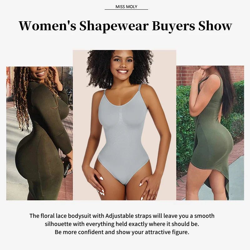 Women’s Full Body Shapewear Bodysuit – Smoothing Thong Body Shaper Sculpting Slimming Underwear