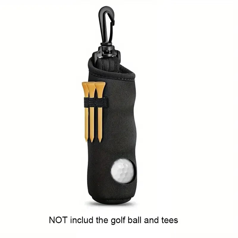 Golf Tee Holder & Ball Carry Bag Pouch – Keychain Belt Clip, Golf Accessories & Gifts