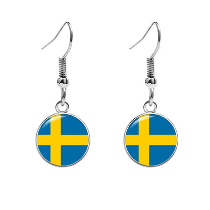 South & North America Flag Earrings - Patriotic Country Pride Drop Dangle Jewelry Gifts for Women