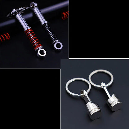 Creative Metal Car Keychain — Zinc Alloy Turbo, Gearbox & Brake Disc Pendant for Men’s Birthday or Dad Gift