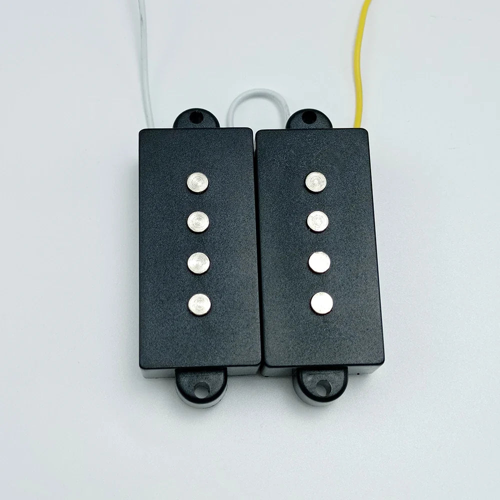 Alnico 5 Bass Pickup Set - PB & JB Bridge Pickup with Black ABS Bobbin for 4-String Bass Guitar