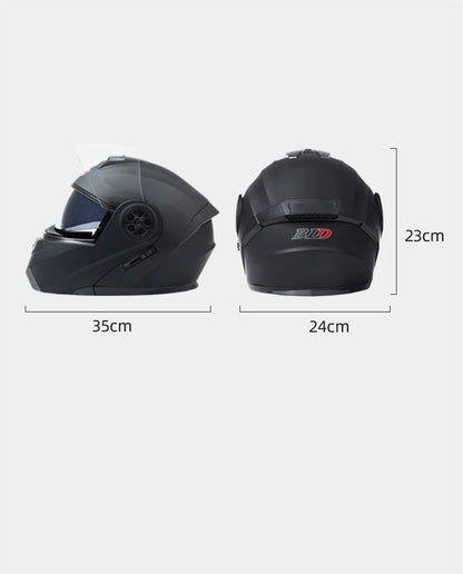 BLD Personalized Full Face Motorcycle Helmet – Dual Lens Modular Flip-Up Casco Moto for Men & Women