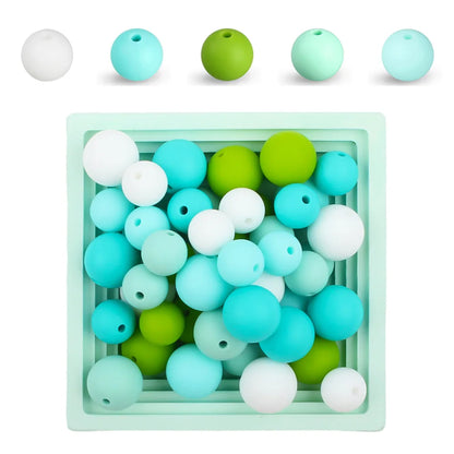 15mm Silicone Beads Set - Colorful Loose Beads for DIY Keychains, Jewelry & Beaded Pen Crafts
