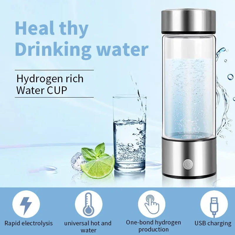 Hydrogen-Rich Water Cup – Portable Electric Generator Bottle with Titanium Filter, USB Rechargeable for Healthcare