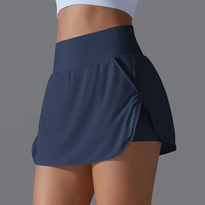 Outdoor Sports High Waist Yoga Skirt — Breathable Badminton Tennis Active Fitness Athletic Short Skirt