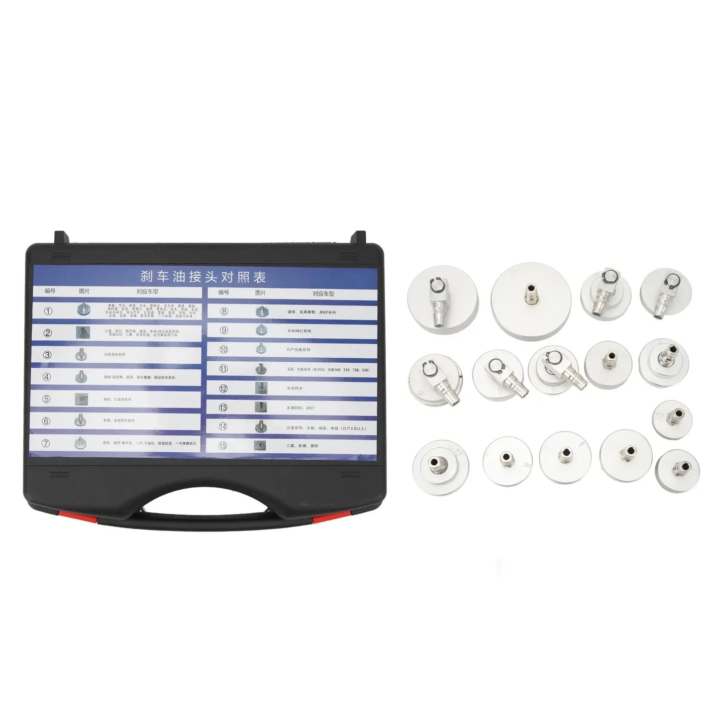 Master Cylinder Brake Bleeder Adapter Set — Aluminum Alloy, High-Accuracy Portable Tool for Automobiles