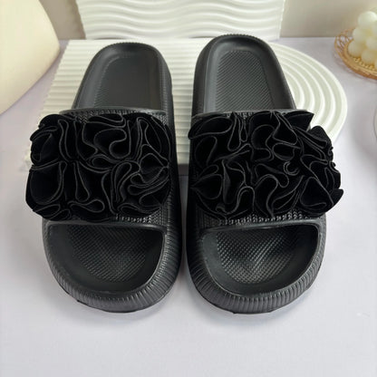Women's Leopard Bow Flip Flops - Soft Thick-Soled Cloud Slippers for Summer Beach & Travel