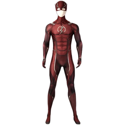 Red Barry Allen Cosplay Costume – Adult Men’s Halloween Bodysuit & Headgear, Zentai Jumpsuit for Comic Con