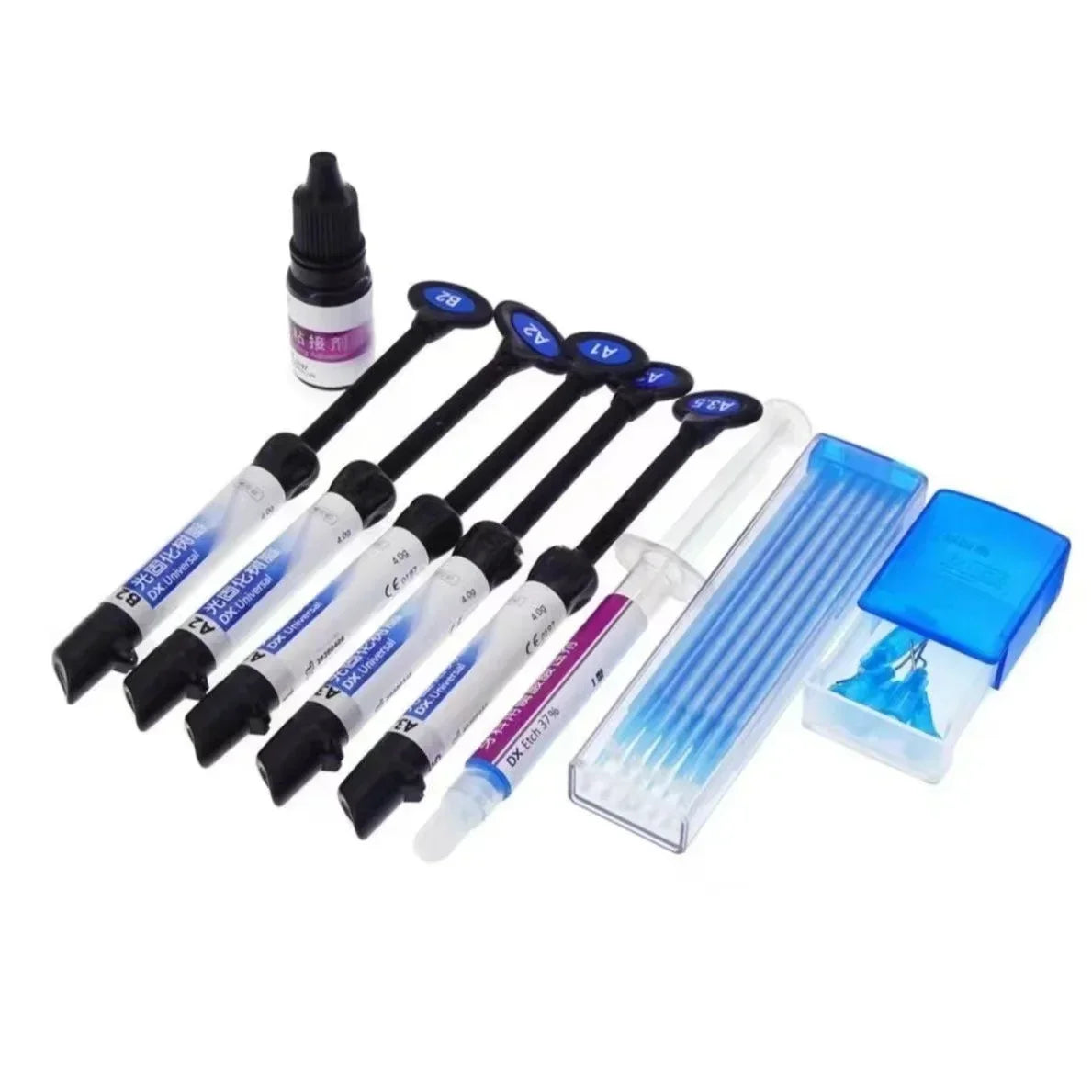 Dentex Dental Curing Light Kit – Universal Composite Resin, Adhesive Bonding & Etch Gel for Orthodontic Brackets