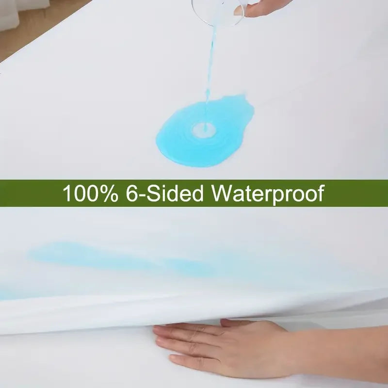 6-Sided Waterproof Mattress Protector - Dustproof Zipper Encasement Soft Comfortable Bed Cover