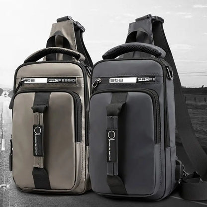Men's Anti-Theft Sling Chest Bag – Crossbody Messenger Backpack with USB Charging Port