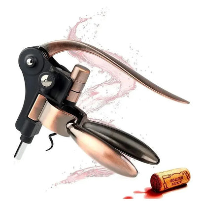 High-End Red Wine Corkscrew - Zinc Alloy Bronze Rabbit Head Wine Corkscrew Screwdriver