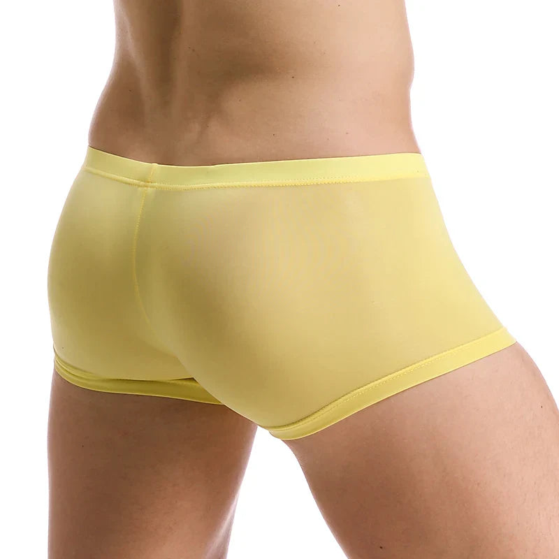 Men’s Ice Silk Seamless Boxers – Ultra-Thin Breathable Sexy Underwear Shorts for Men