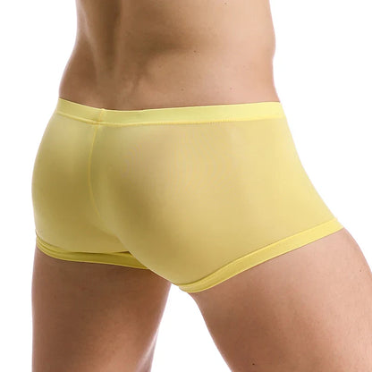 Men’s Ice Silk Seamless Boxers – Ultra-Thin Breathable Sexy Underwear Shorts for Men
