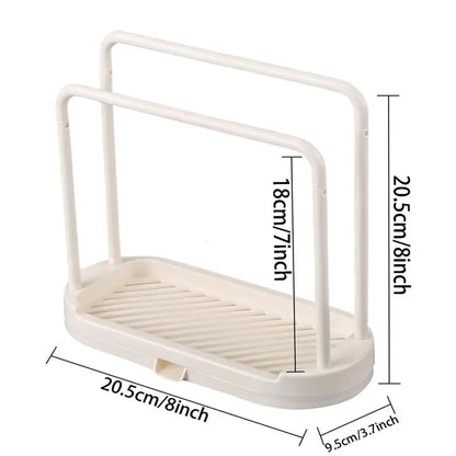 Detachable Kitchen & Bathroom Dishcloth Holder – Sink Sponge Rack & Scrubber Brush Organizer Shelf