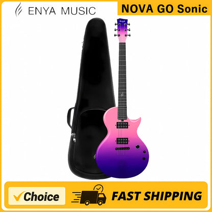 ENYA Nova Go Sonic Carbon Fiber Electric Guitar - Lightweight, Durable, with Bag, Ideal for Beginner Adults