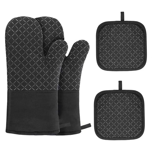 Microwave Cotton Baking Gloves – Anti-Scalding Heat-Resistant Oven Mitts, Non-Slip Insulation for Bakeware