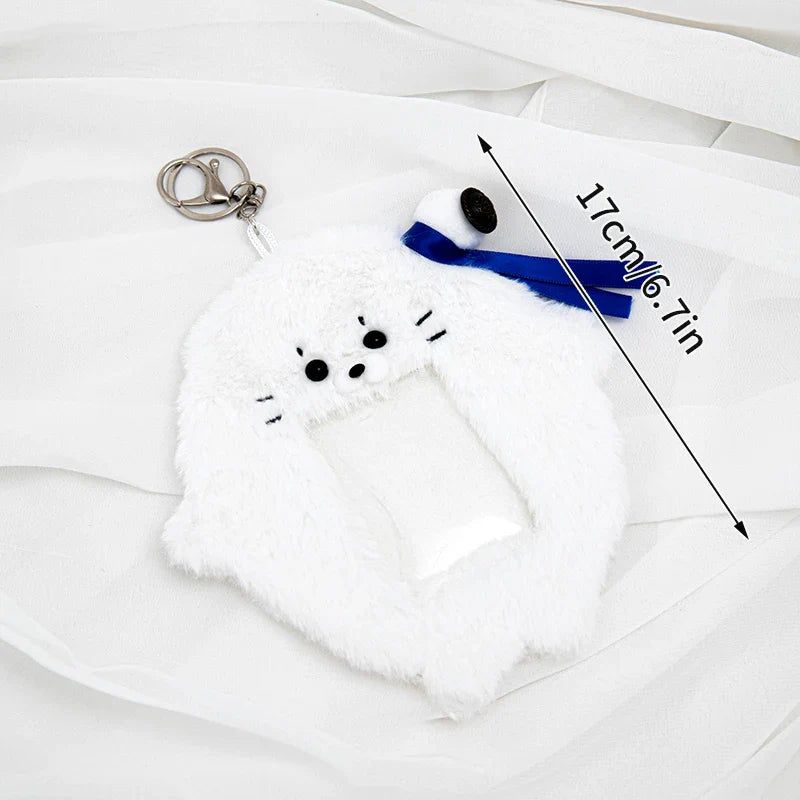 Cute Plush Photo Card Holder - Kpop Idol Bus Card Protector & Picture Album Case