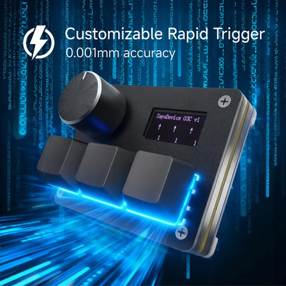 SayoDevice O3C Rapid Trigger Gaming Keyboard with Knob & Screen – Hall Effect Magnetic Switch Macropad for OSU & Shortcuts