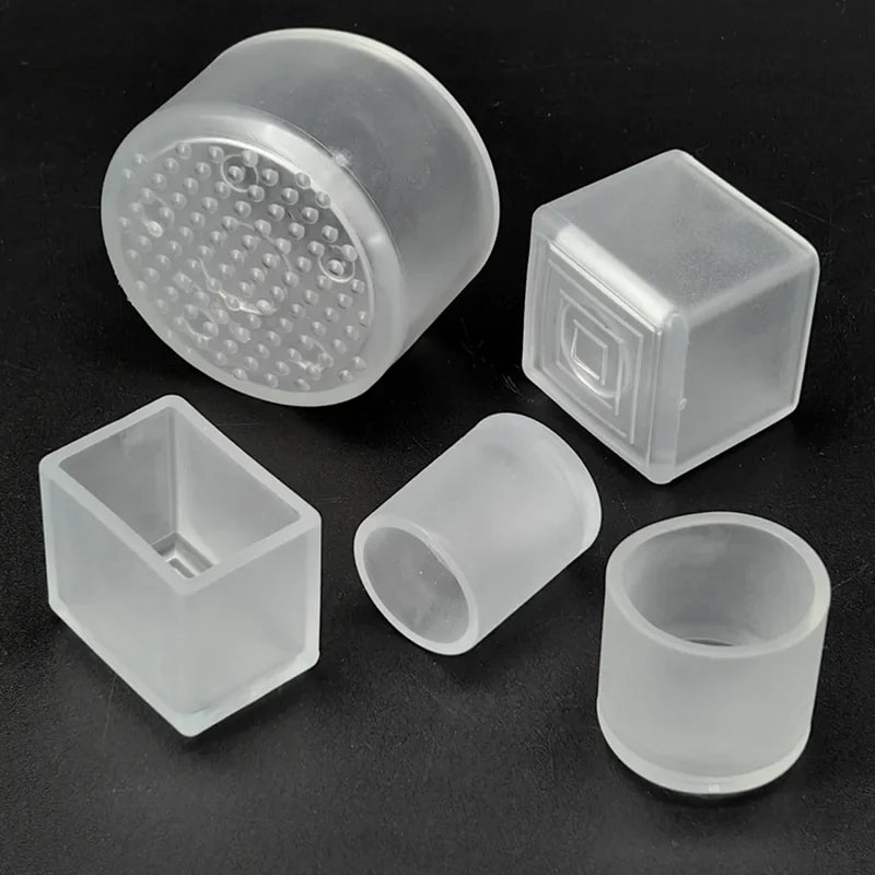 Transparent Silicone Furniture Leg Protectors - Round Chair & Table Foot Covers for Scratch Prevention