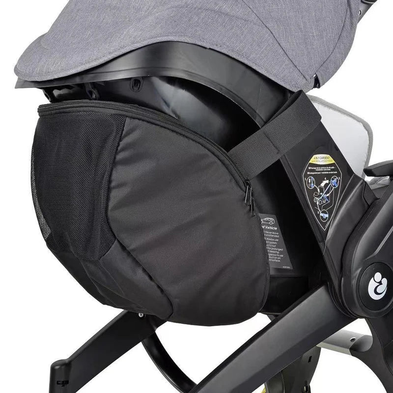 Portable Diaper Bag: Mommy Storage Solution for Doona Stroller - Compatible & Waterproof Black Storage Bag for Stroller Accessories