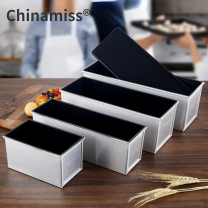 Premium Non-Stick Aluminum Alloy Toast Boxes with Lid - Various Sizes (250g/450g/600g/750g/900g/1000g) for Baking Bread and Cakes